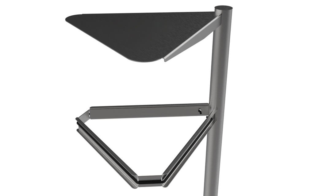 Corbeille Inox triangle sur platine